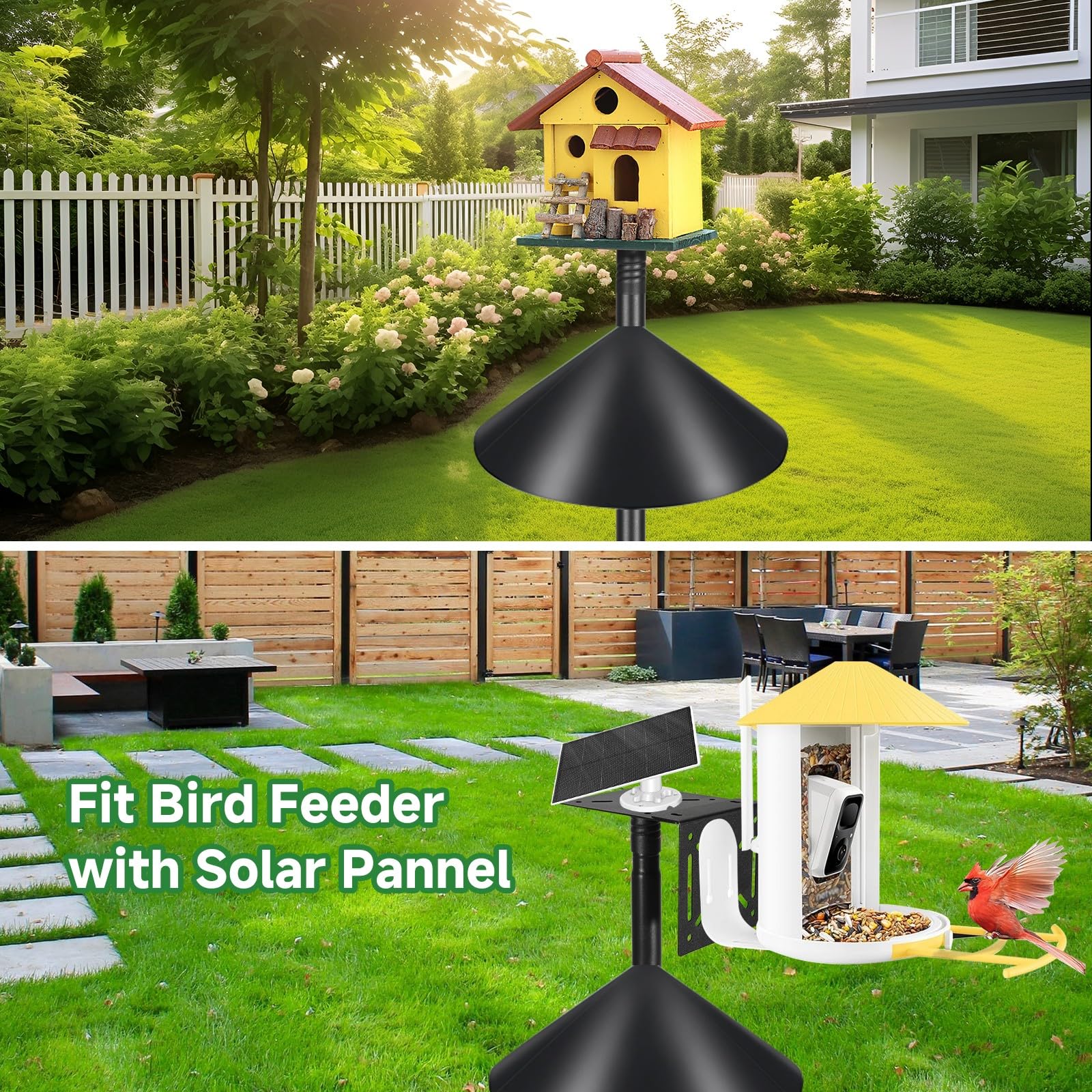 PROERR Smart Bird Feeder Pole in garden setting