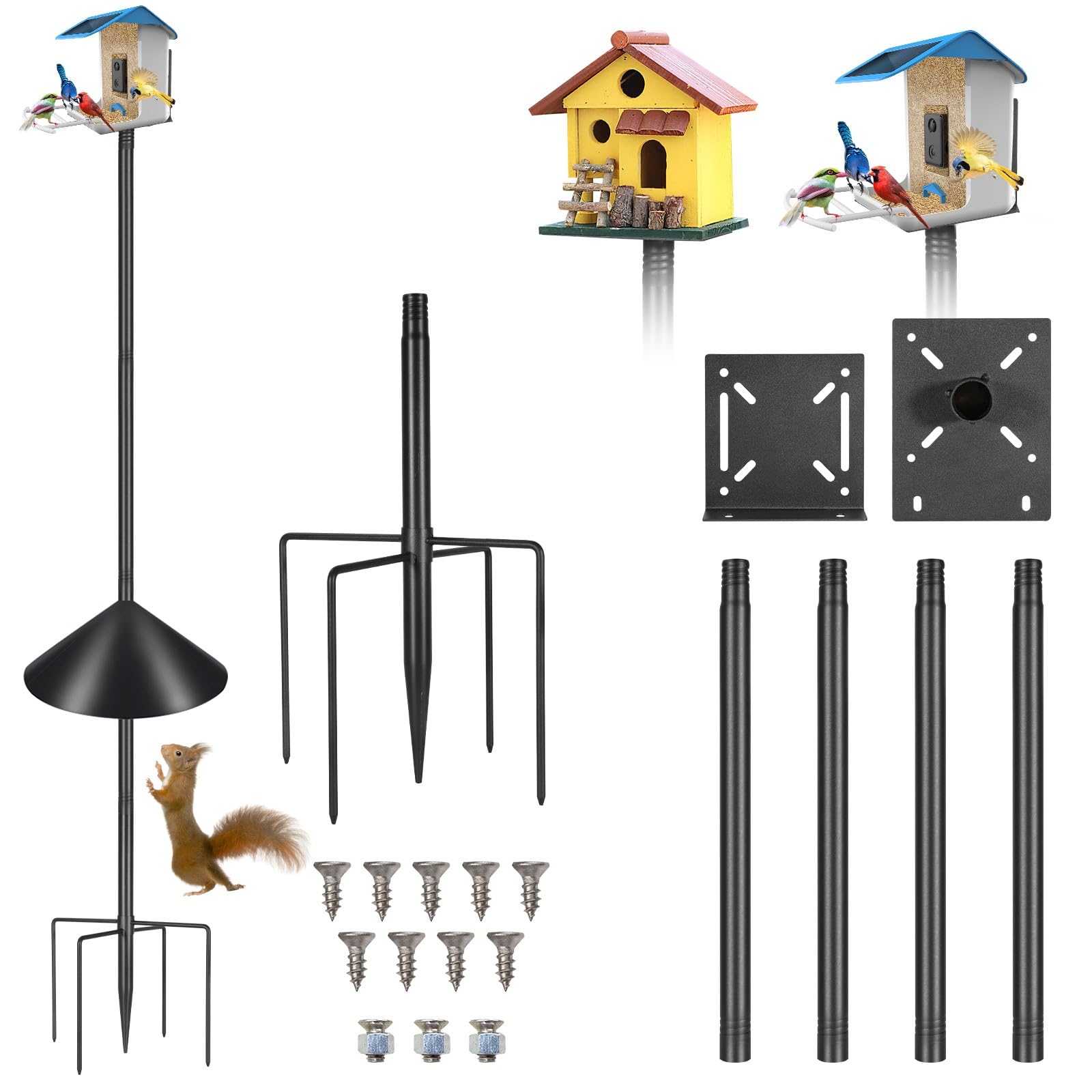 PROERR Smart Bird Feeder Pole Stand 79in front view