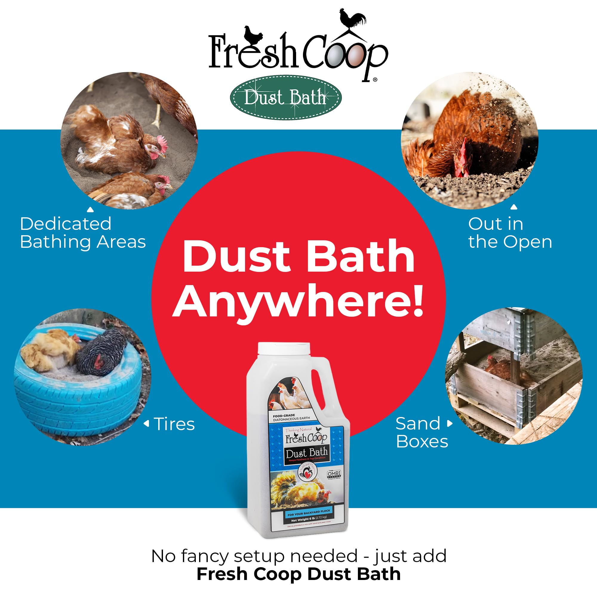 Progressive Planet Fresh Coop Dust Bath usage in a sandpit