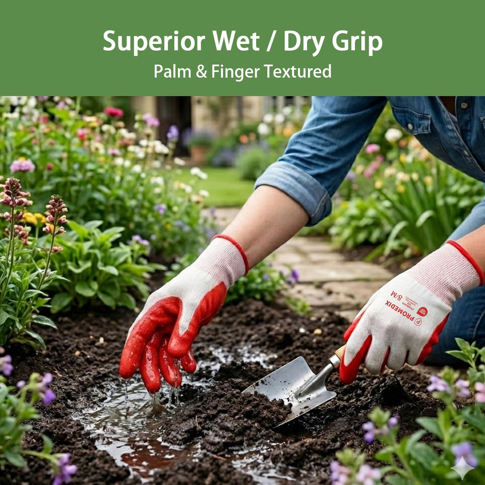 PROMEDIX P Gardening Gloves in use during yard work
