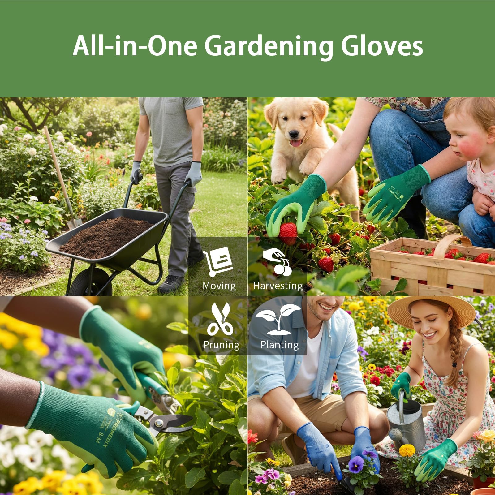 PROMEDIX P Gardening Gloves nitrile coated side view