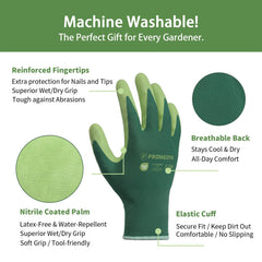PROMEDIX P Gardening Gloves showing non-slip grip detail