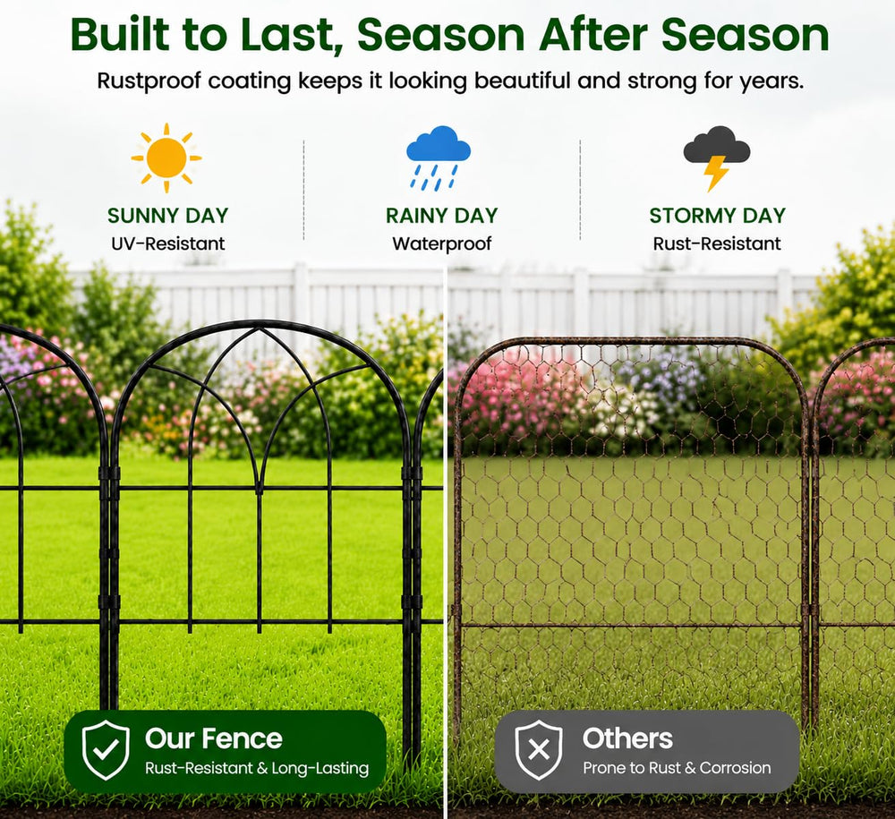 promitop Decorative Garden Fence arranged in a curved layout