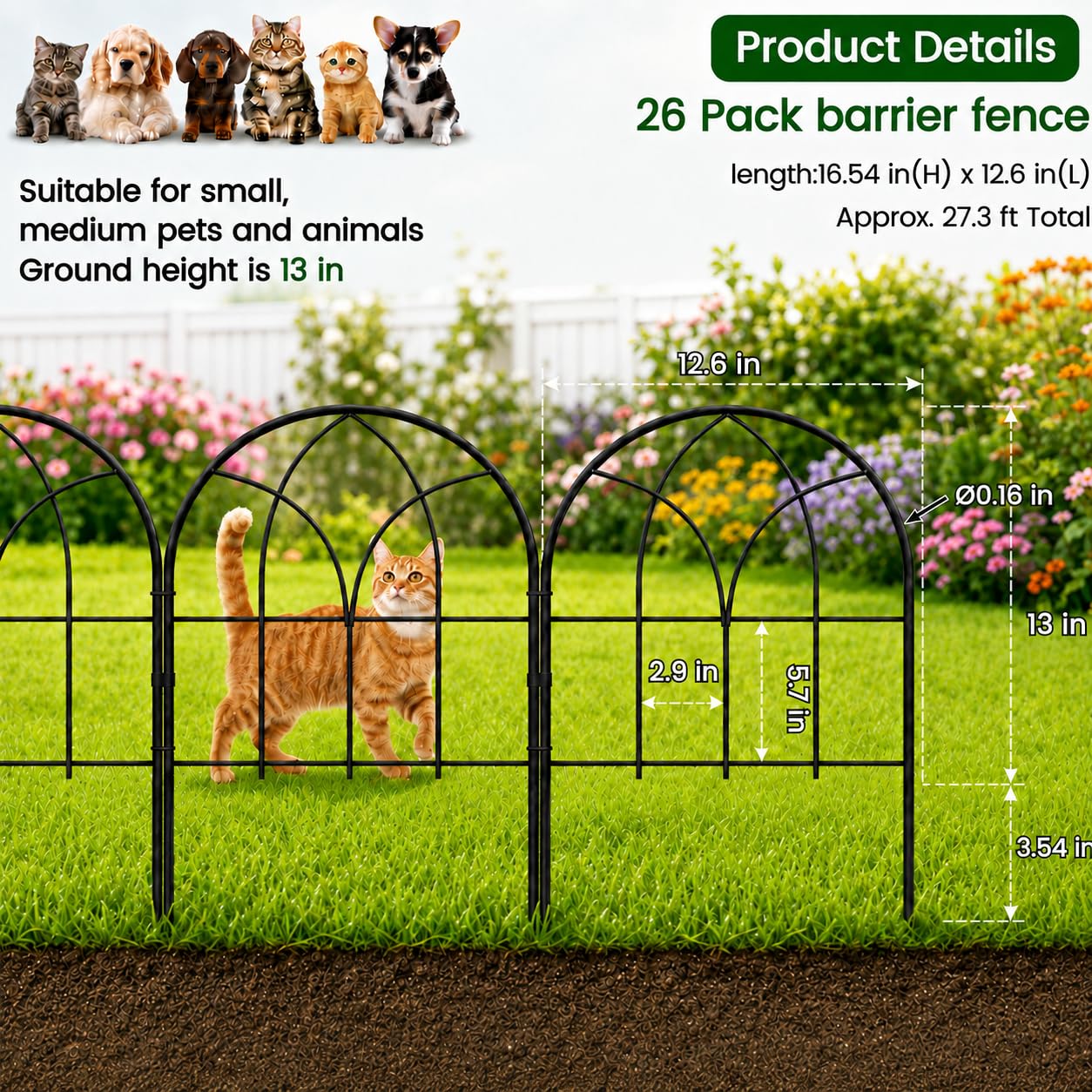 promitop Decorative Garden Fence, close-up of arched panel design
