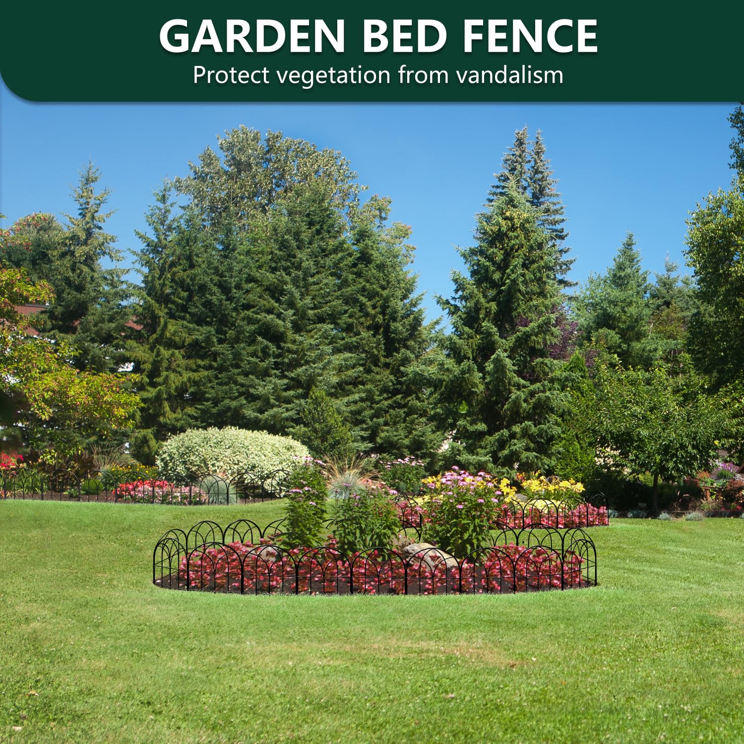promitop Decorative Garden Fence surrounding a flower bed