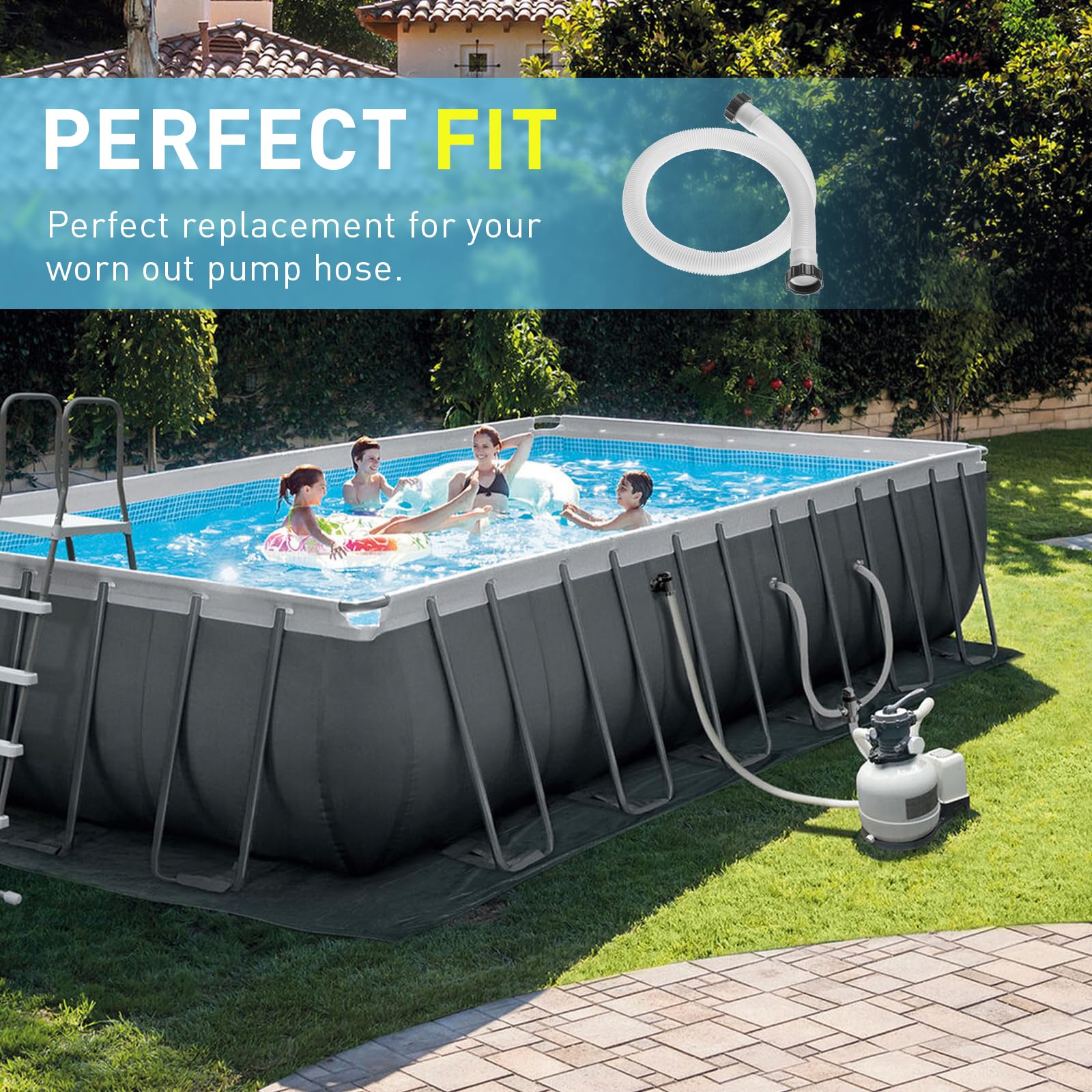 PROSOCOOL Pool Pump Hose connected to an Intex filter pump