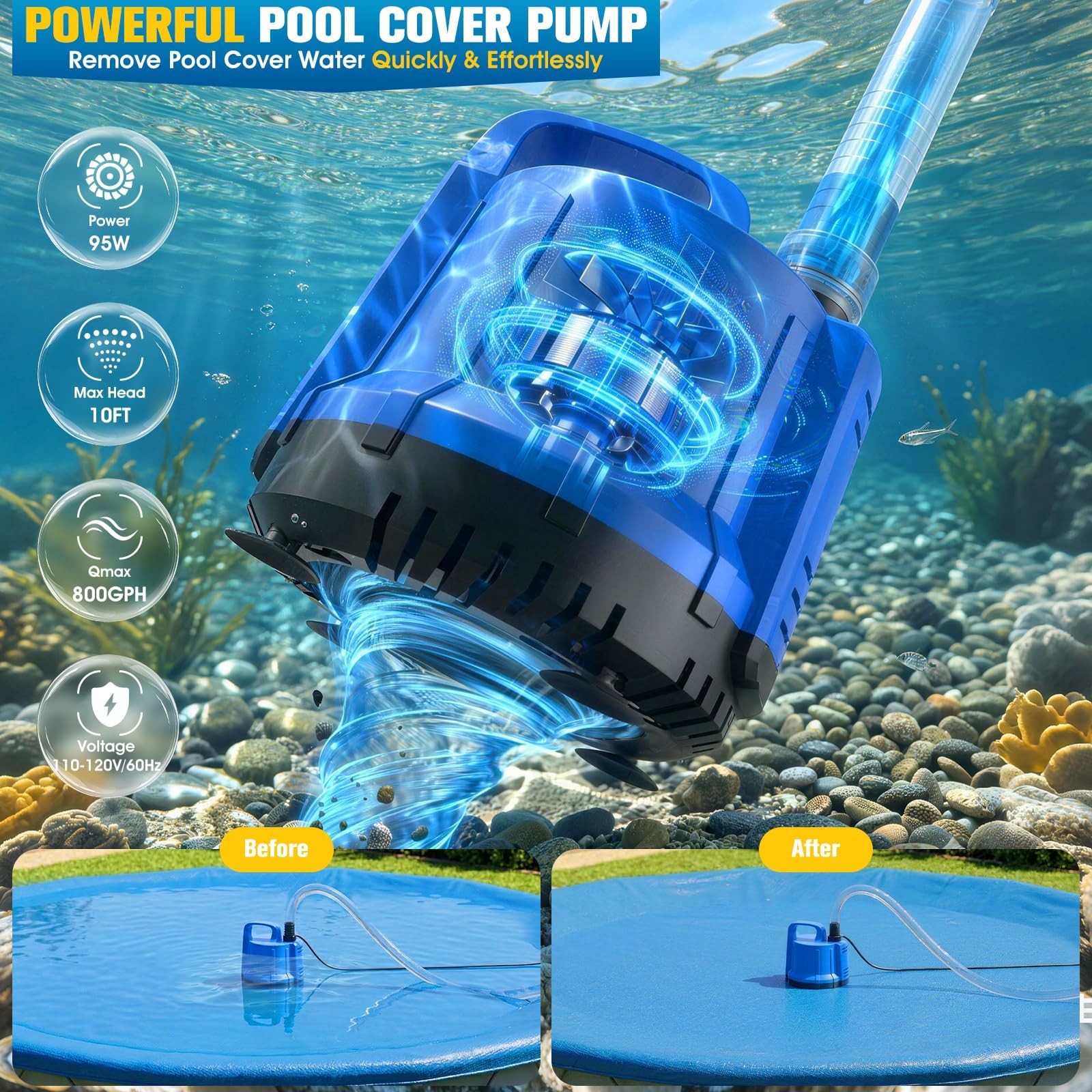 ProSplash Pond Pump packaging with specifications visible