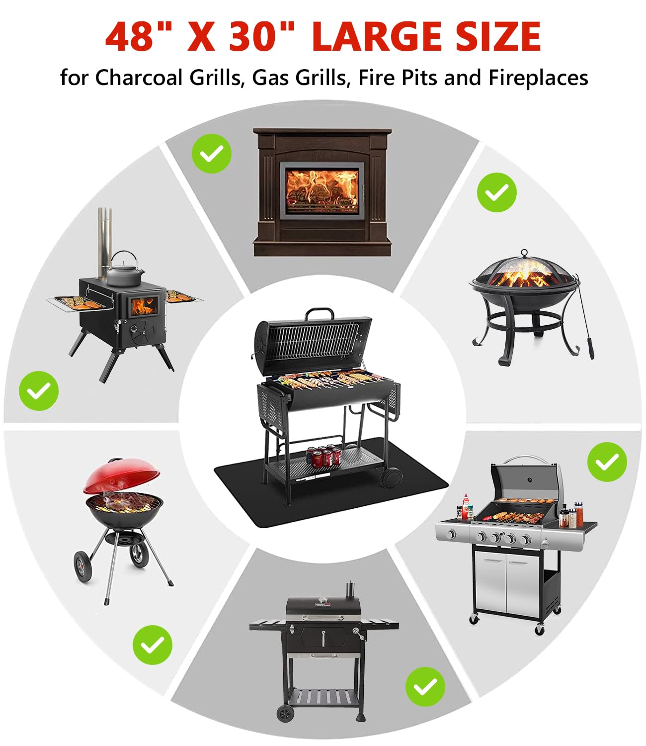 Protebox Under Grill Mat 48 x 30 inch rolled up for storage