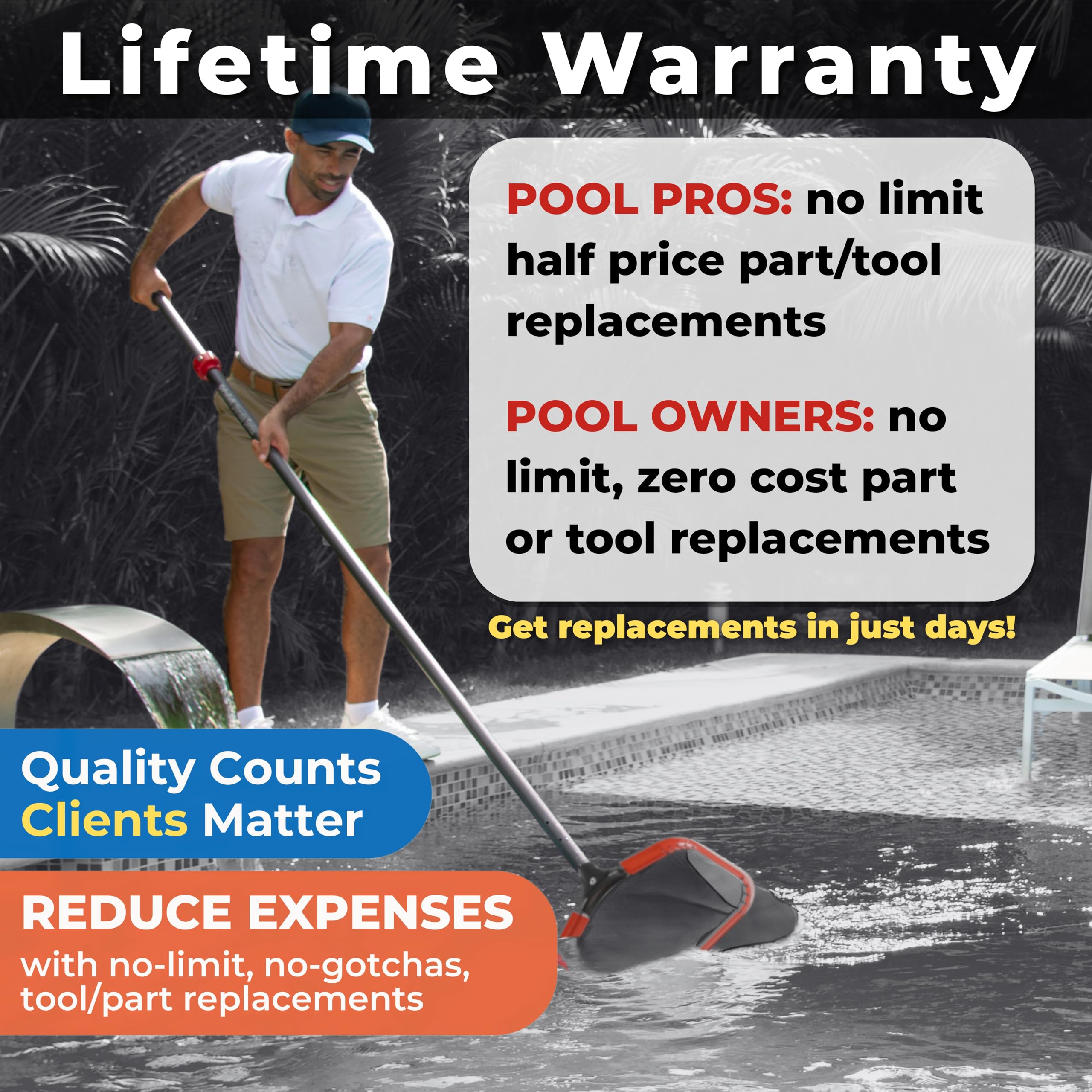 ProTuff 19.5in rake net with deep bag skimmer