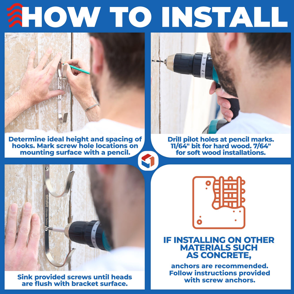 ProTuff Pool Pole Hanger mounted on a garage wall