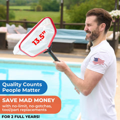 ProTuff Pool Silt Net side view showcasing sturdy frame