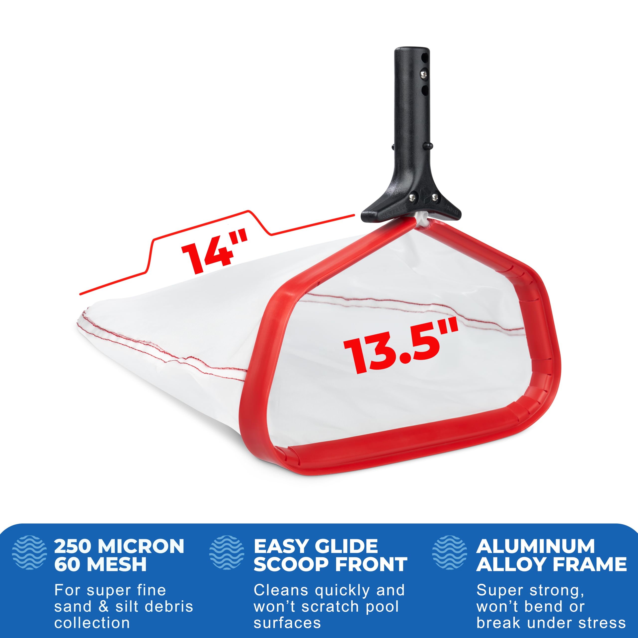 ProTuff Pool Silt Net with red plastic rim for surface protection