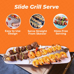 Proud Grill BBQ Skewers on the grill with vegetables
