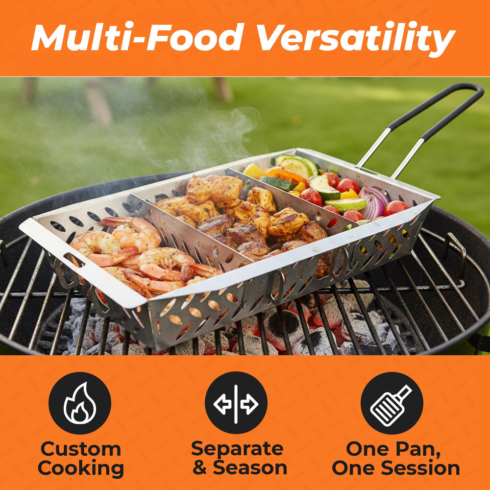 Proud Grill UltraVersatile Grill Basket with detachable handle