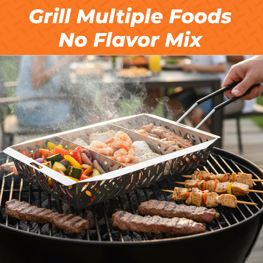 Proud Grill UltraVersatile Grill Basket with movable dividers