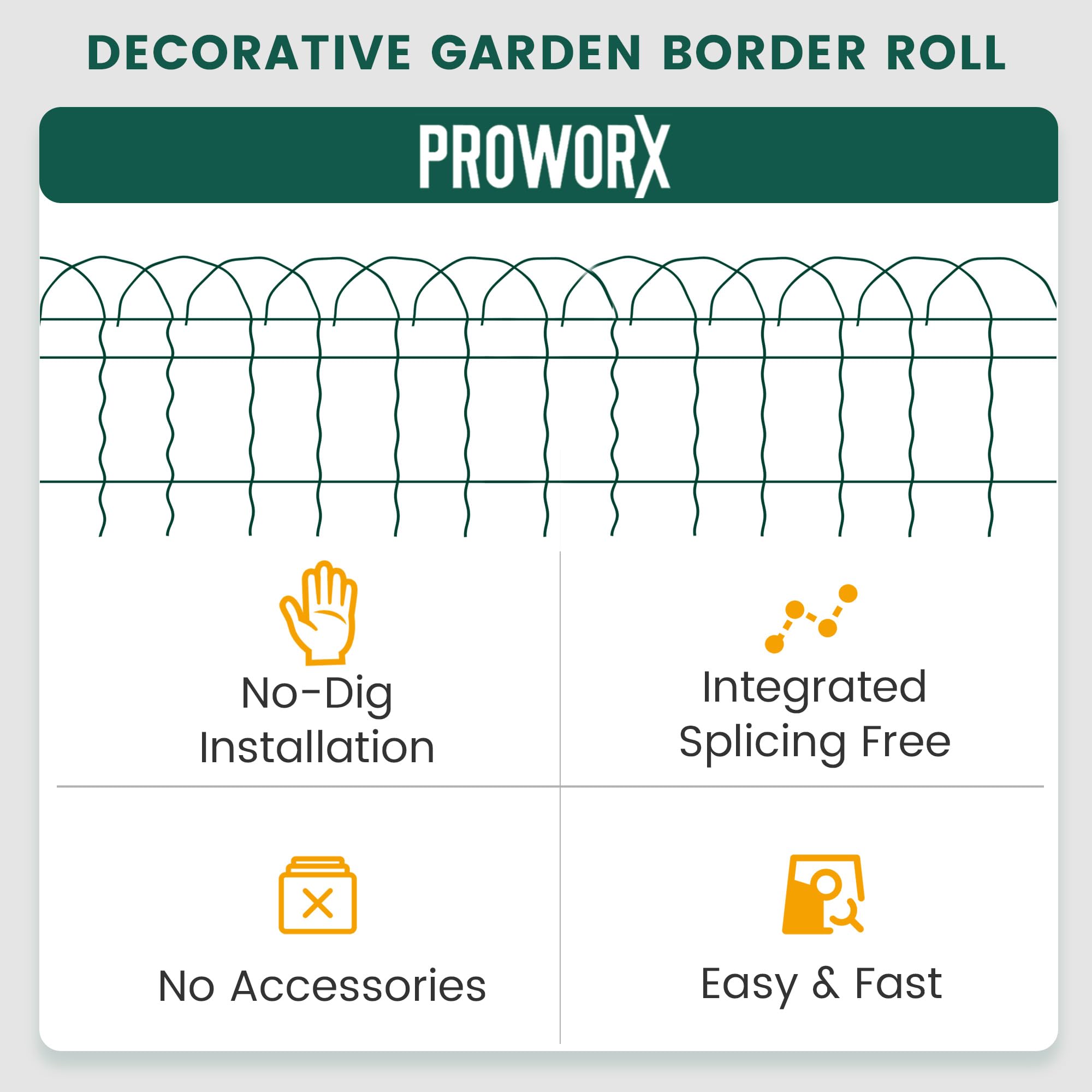 PROWORX Garden Fence border with flowers