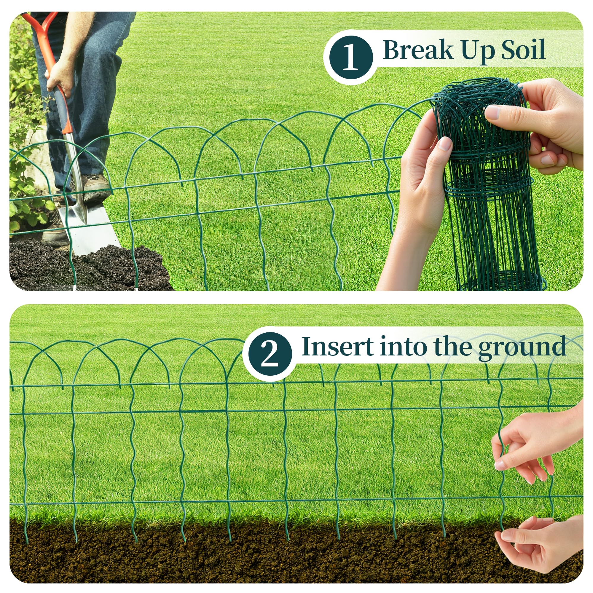 PROWORX Green Garden Fence Border in garden setting