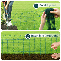 PROWORX Green Garden Fence Border in garden setting