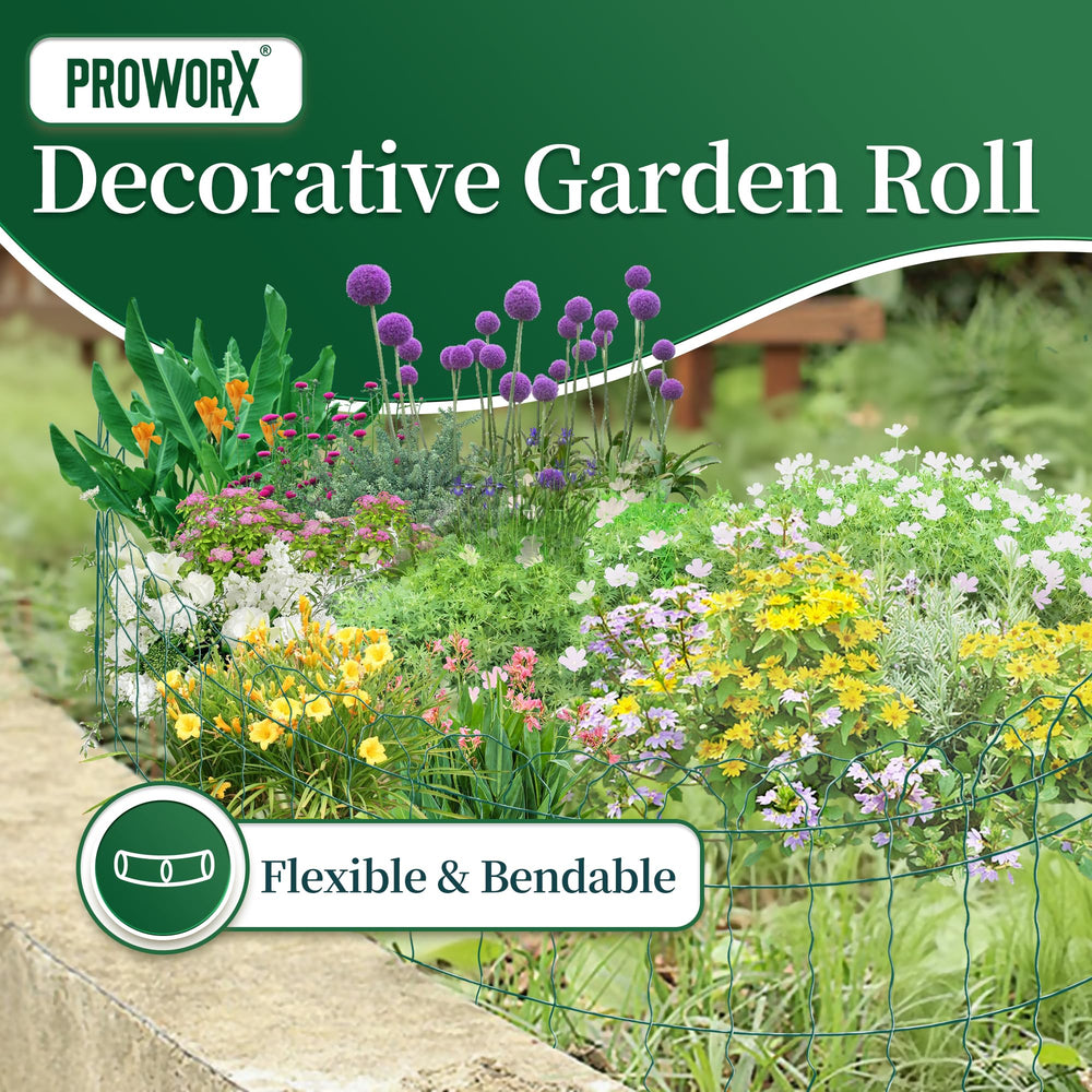 PROWORX Green Garden Fence Border installation example