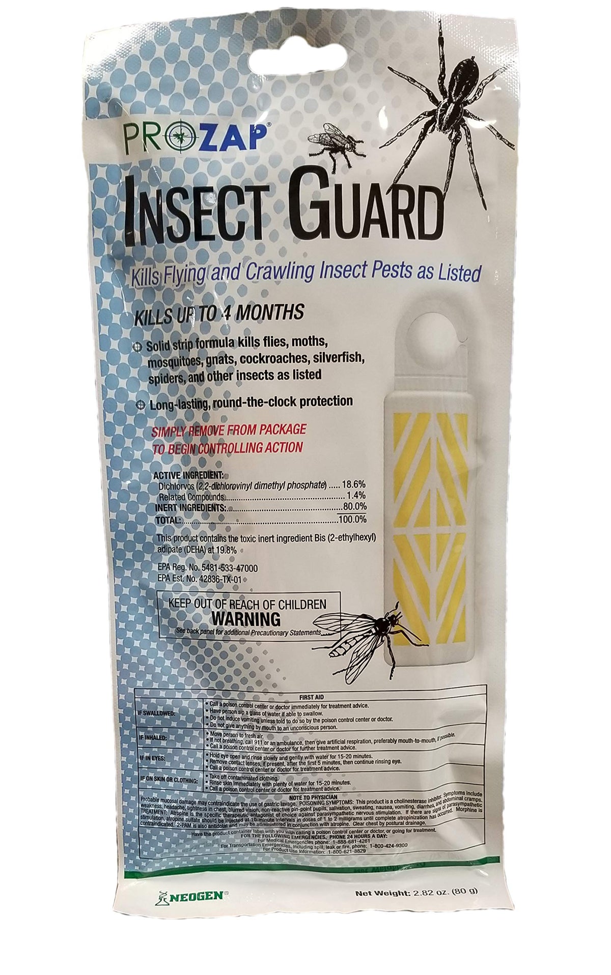 Prozap Insect Guard 80g pest control strip front view