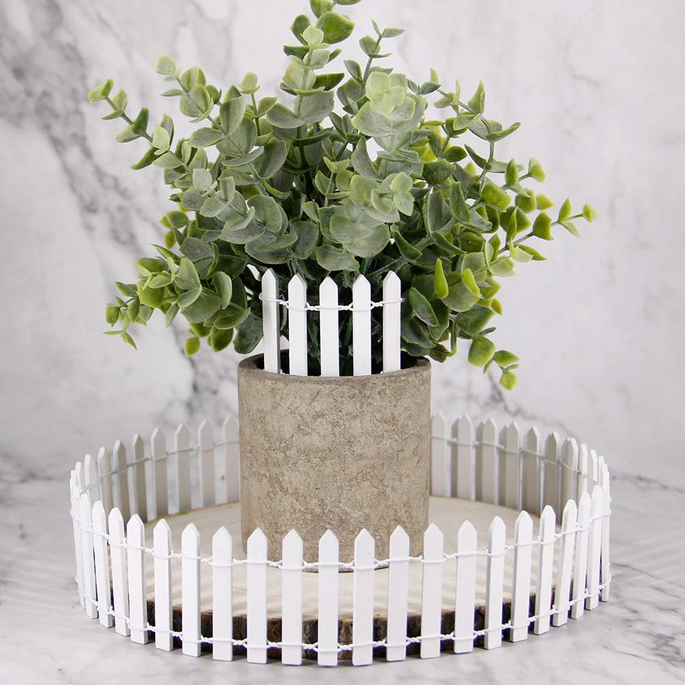 Prsildan Miniature Fairy Garden Fence - assembled in a garden