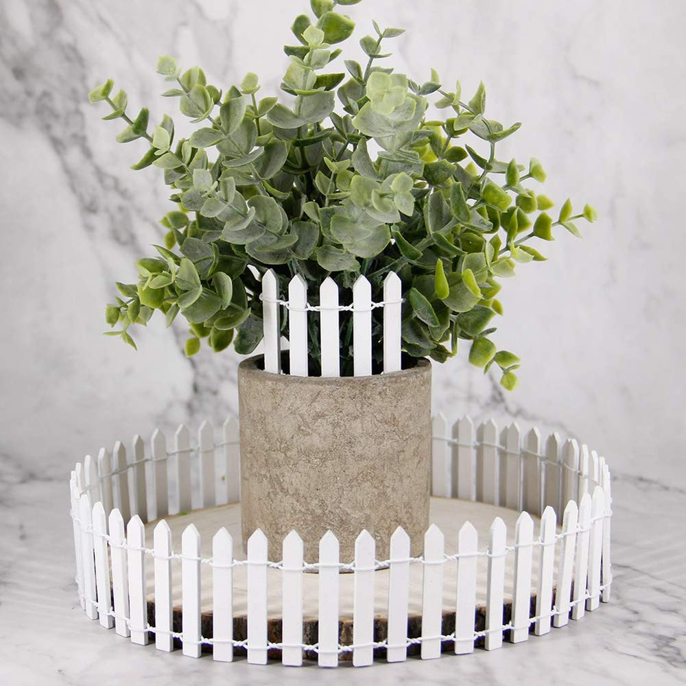 Prsildan Miniature Fairy Garden Fence - assembled in a garden