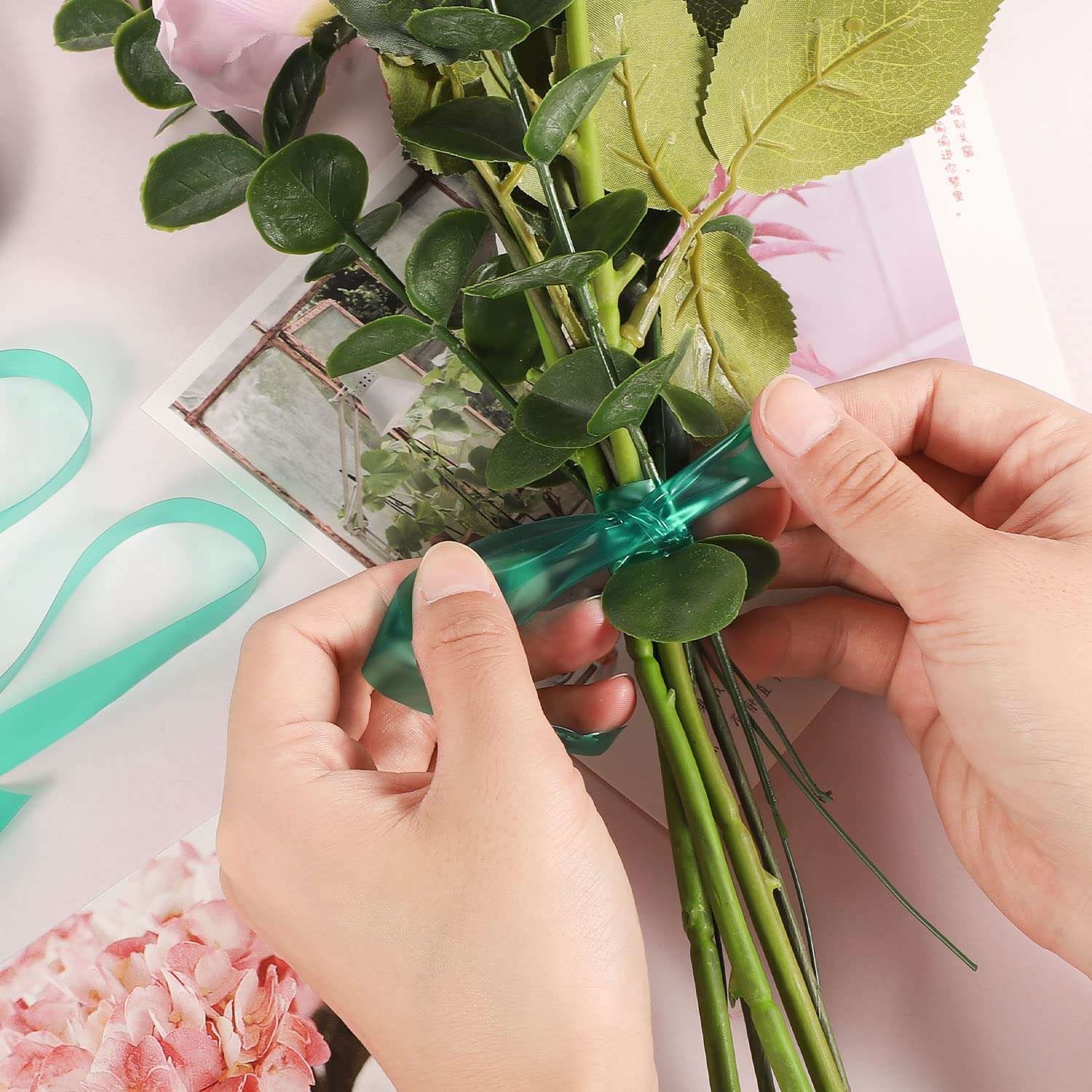 Prudiut plant tape roll with garden plants background