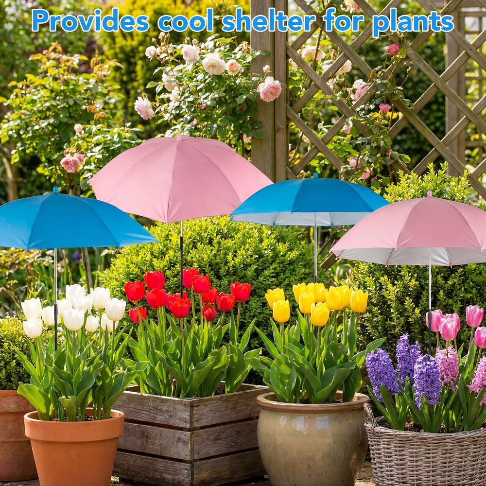 Prudiut Plant Umbrella protecting potted flowers