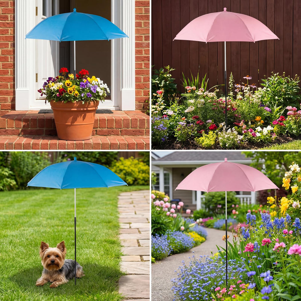 Prudiut Plant Umbrella set up in vegetable garden