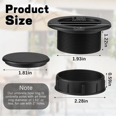 Prudiut umbrella hole ring cap set showing packaging