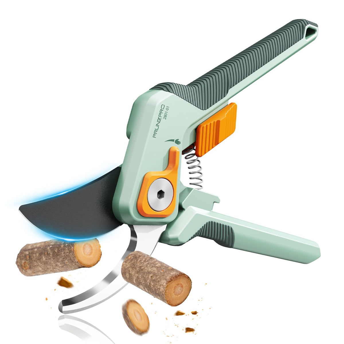PrunePro 8.2" pruning shear front view with stainless steel blades