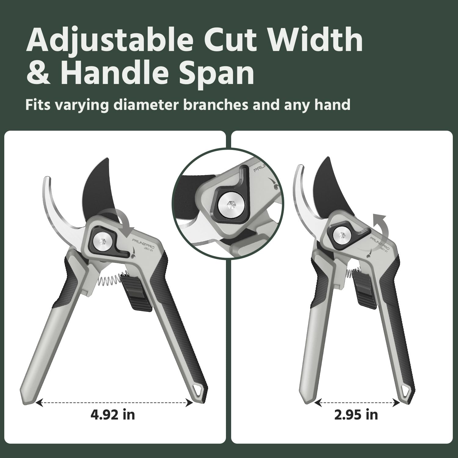 PrunePro Bypass Hand Pruner with safety lock engaged