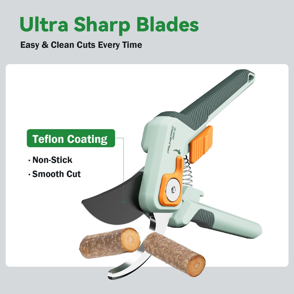 PrunePro pruning shears with ergonomic rubber handle
