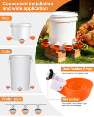 psarnuk Chicken Waterer Cup orange color side view