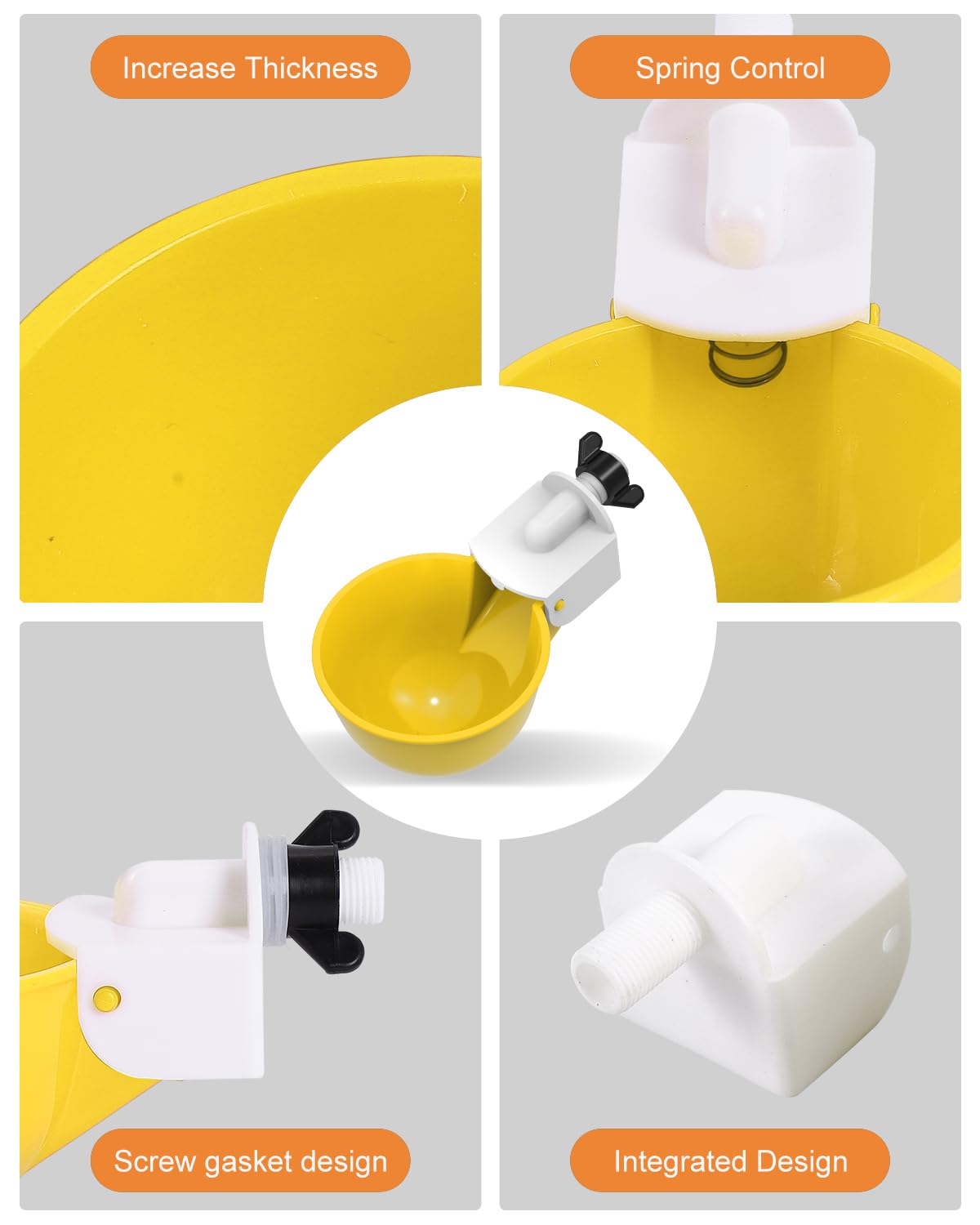 psarnuk Chicken Waterer Cups displayed in a backyard coop