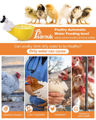 psarnuk Chicken Waterer Cups installed on a bucket