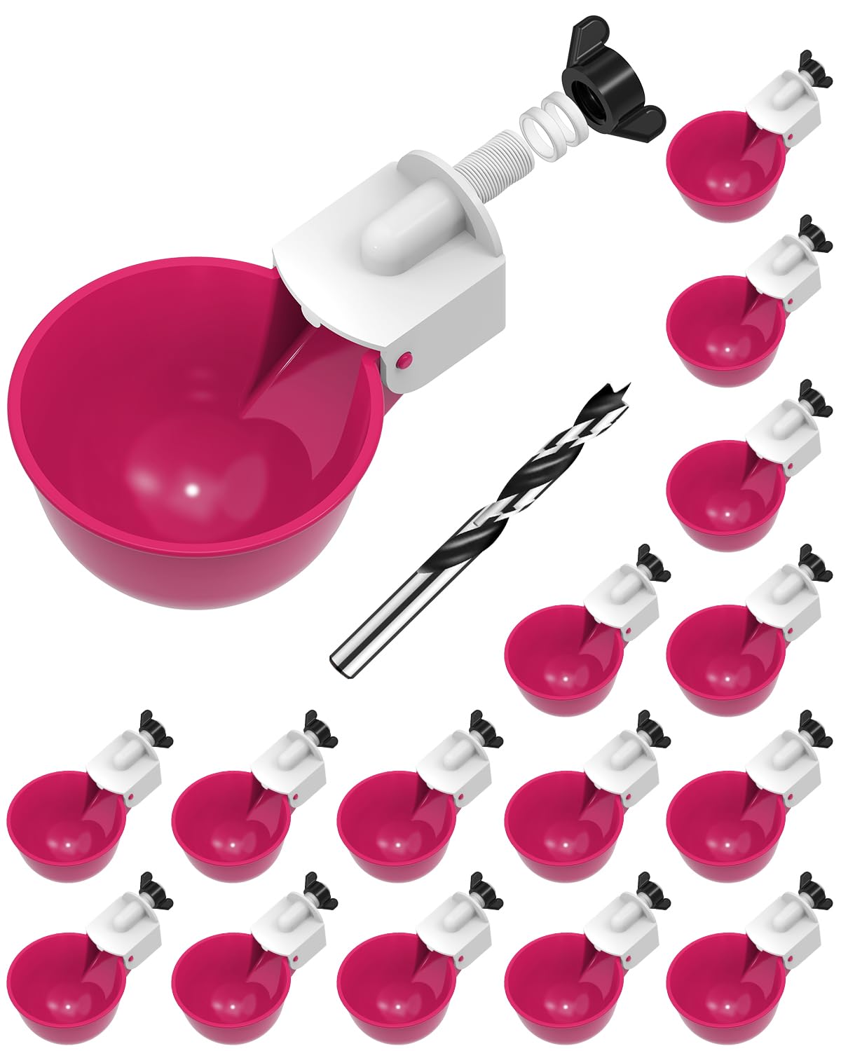 psarnuk Chicken Waterer Cups purplish red front view