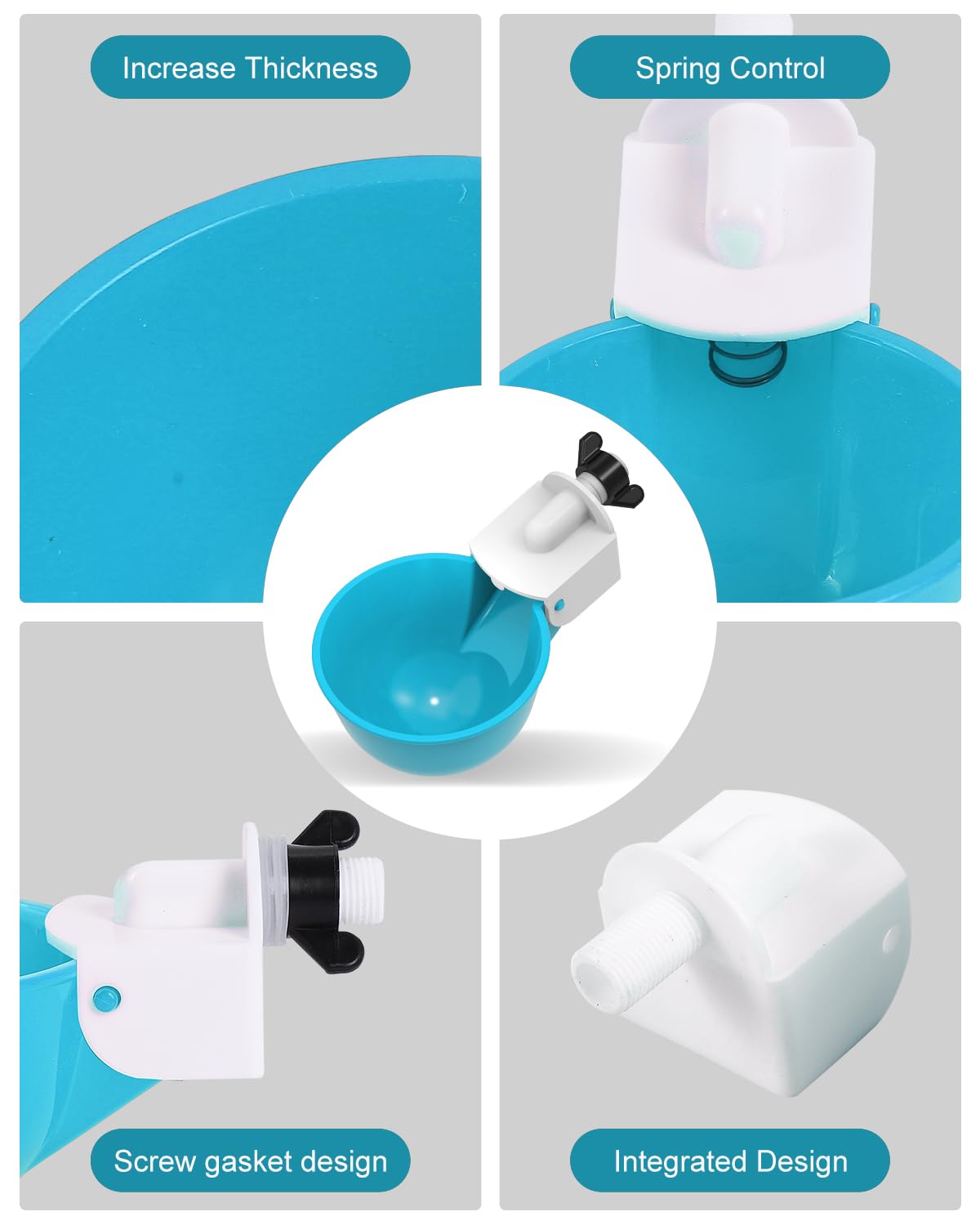 psarnuk Chicken Waterer Cups showing dual rubber ring system