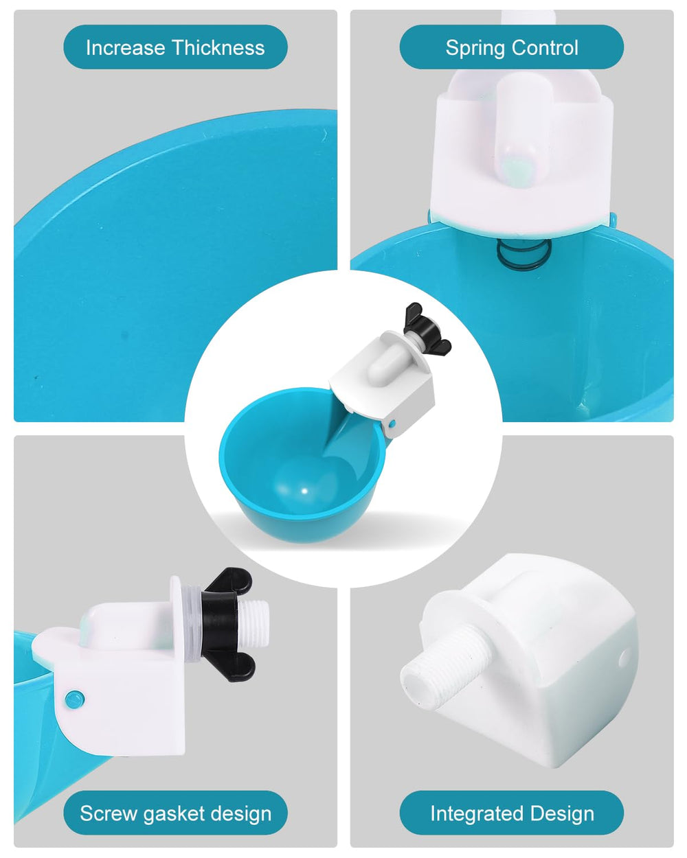 psarnuk Chicken Waterer Cups showing dual rubber ring system