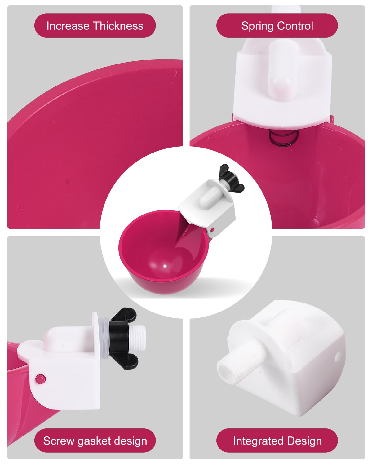 psarnuk Chicken Waterer Cups vibrant colour display