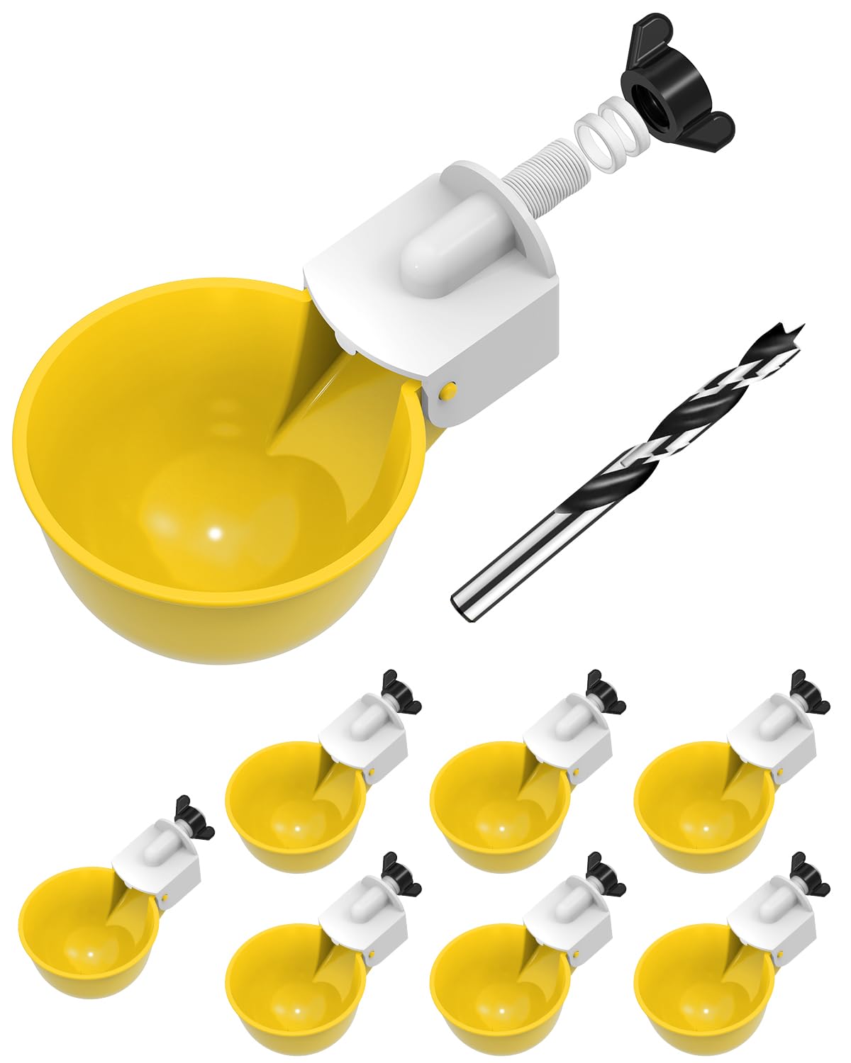 psarnuk Chicken Waterer Cups yellow front view