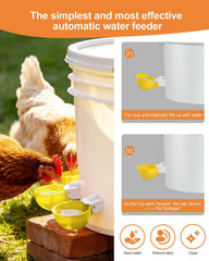 psarnuk Chicken Waterer Cups yellow installation drill bit
