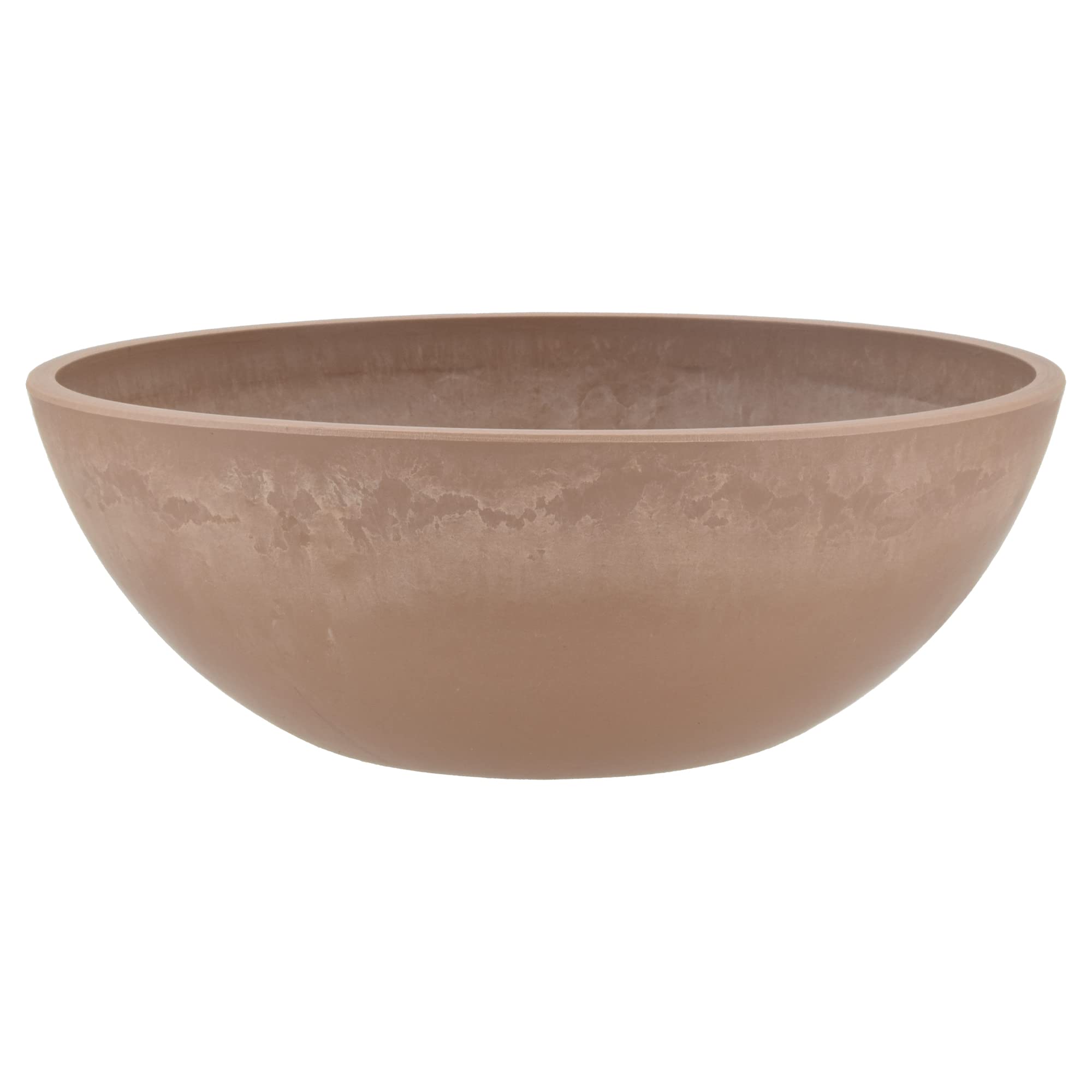 PSW Pot Collection 12-inch taupe low bowl planter front view