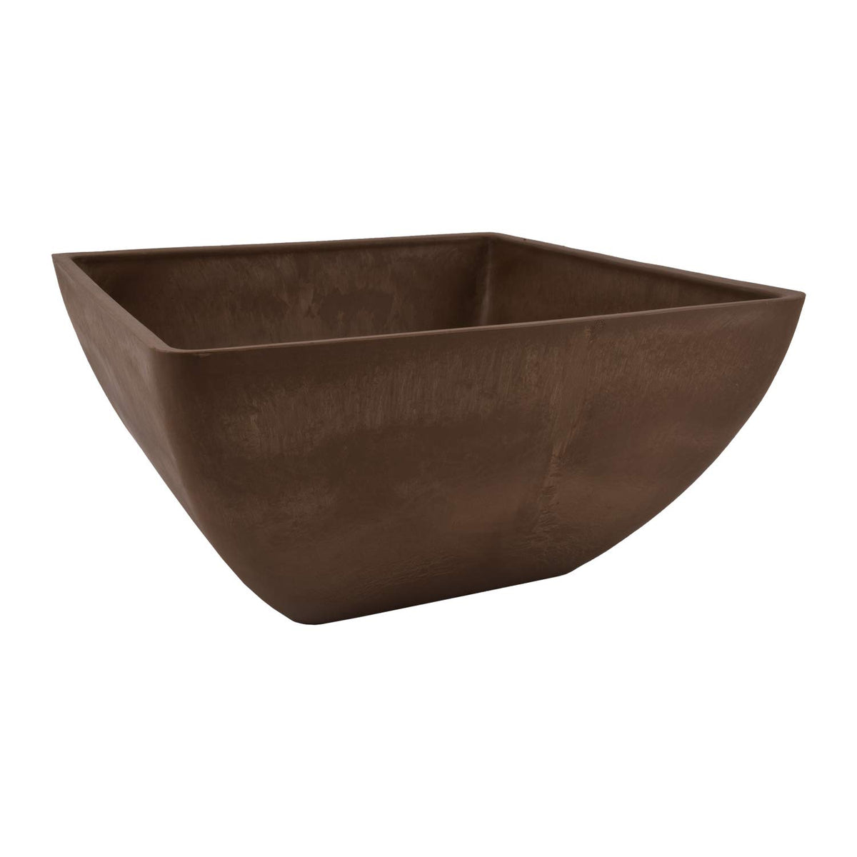PSW Pot Collection 12x6 inch square planter in chocolate, front view
