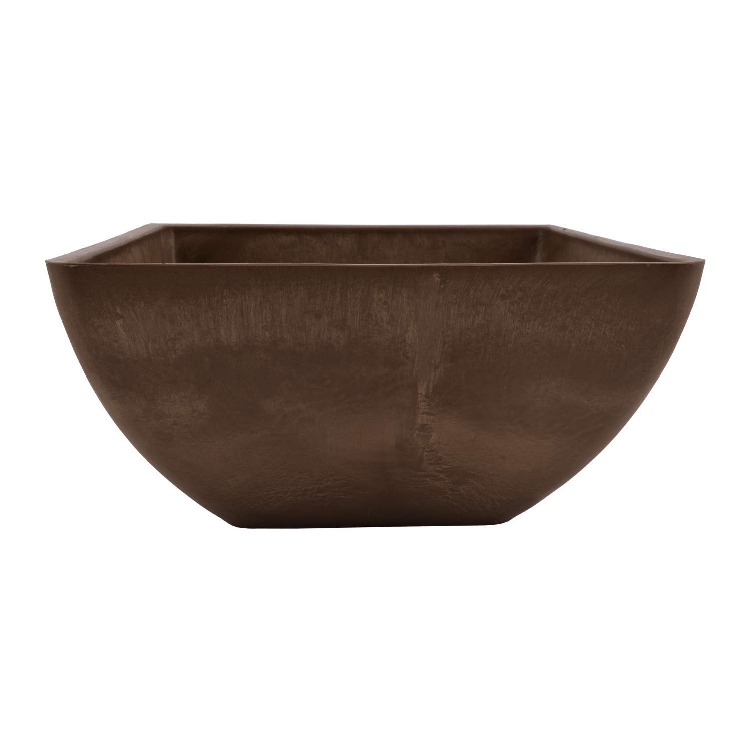 PSW Pot Collection 12x6 inch square planter in chocolate, side view