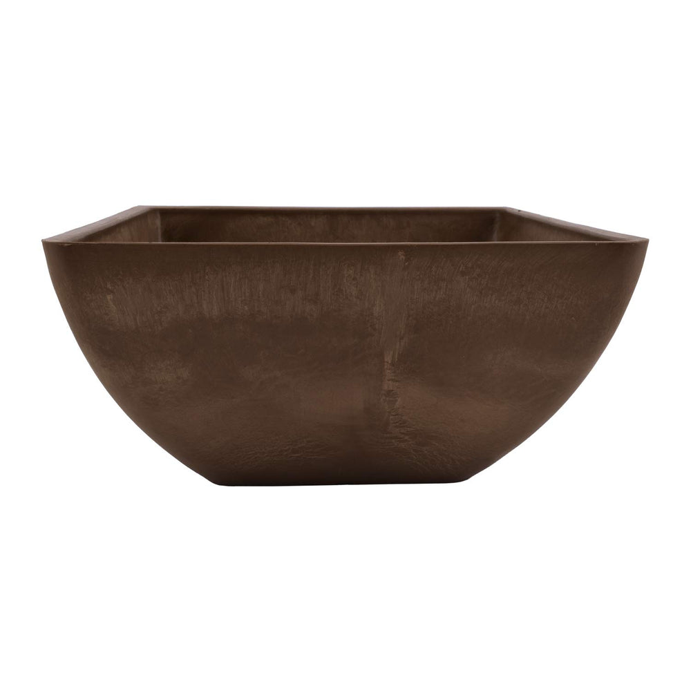 PSW Pot Collection 12x6 inch square planter in chocolate, side view