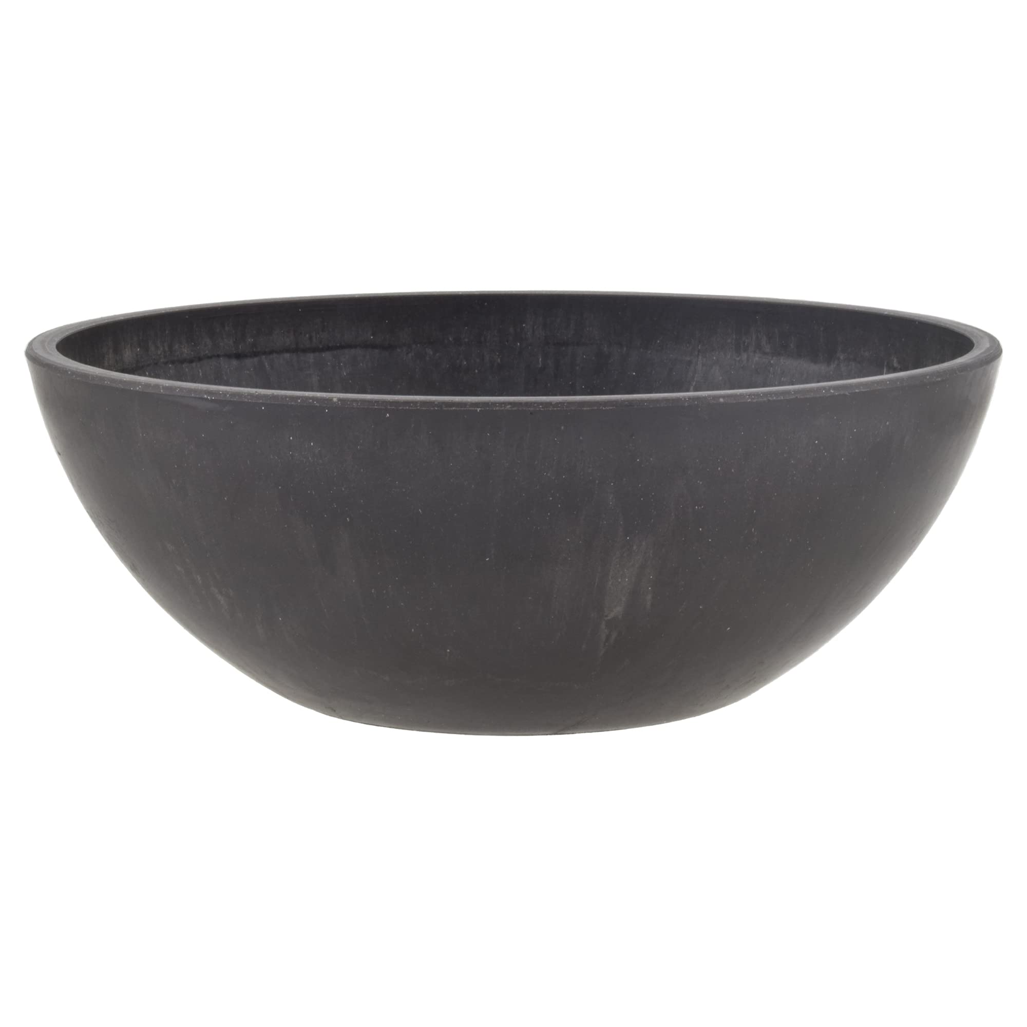 PSW Pot Collection 8-inch dark charcoal low bowl planter front view