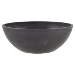PSW Pot Collection 8-inch dark charcoal low bowl planter front view