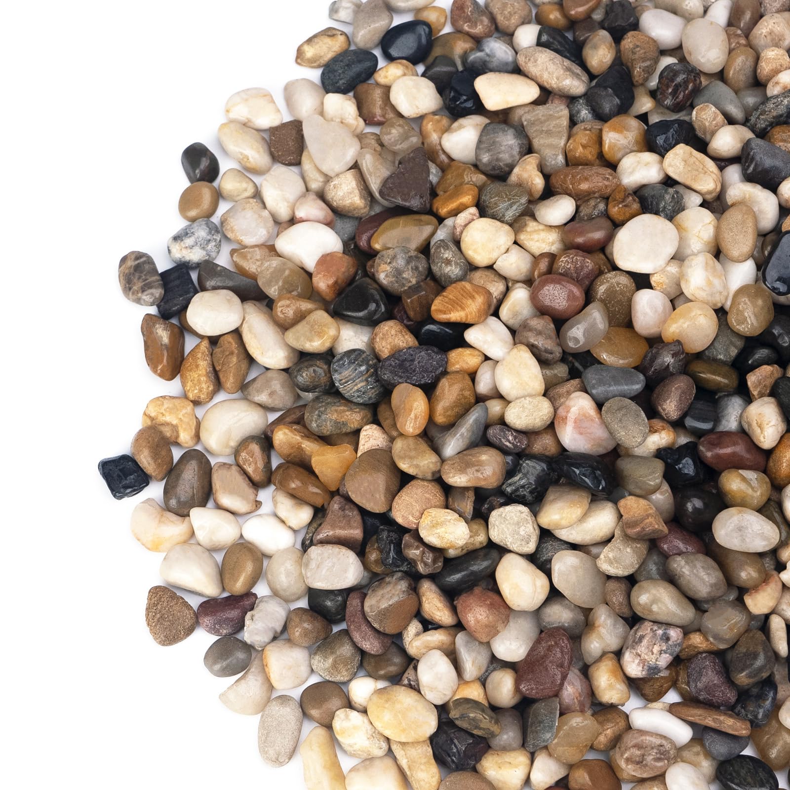 Pulovin 10 lbs pebbles front view with mixed colors