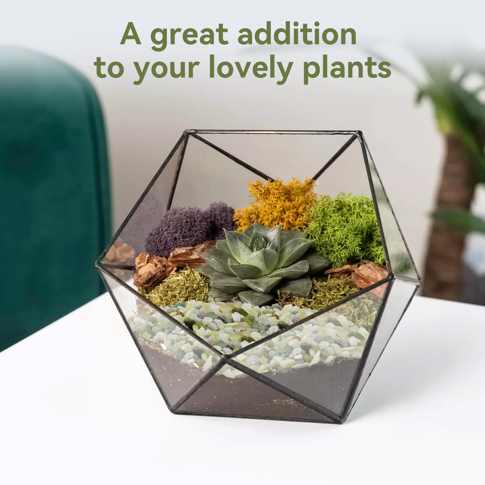 Pulovin Jade Pebbles displayed in a decorative glass jar